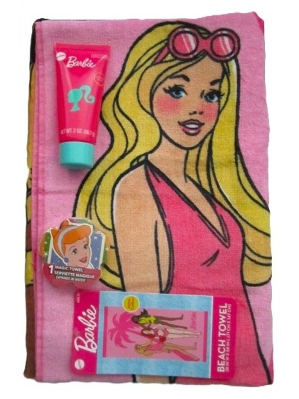 Barbie Beach Towel with Body Scrub & Magic Cloth NEW